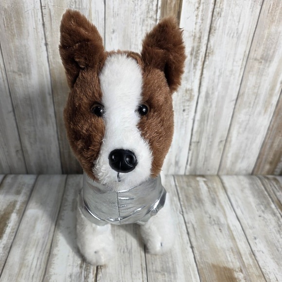The Petting Zoo Laika Space Dog Plush Stuffed Animal Silver Suit Brown White - Picture 5 of 9